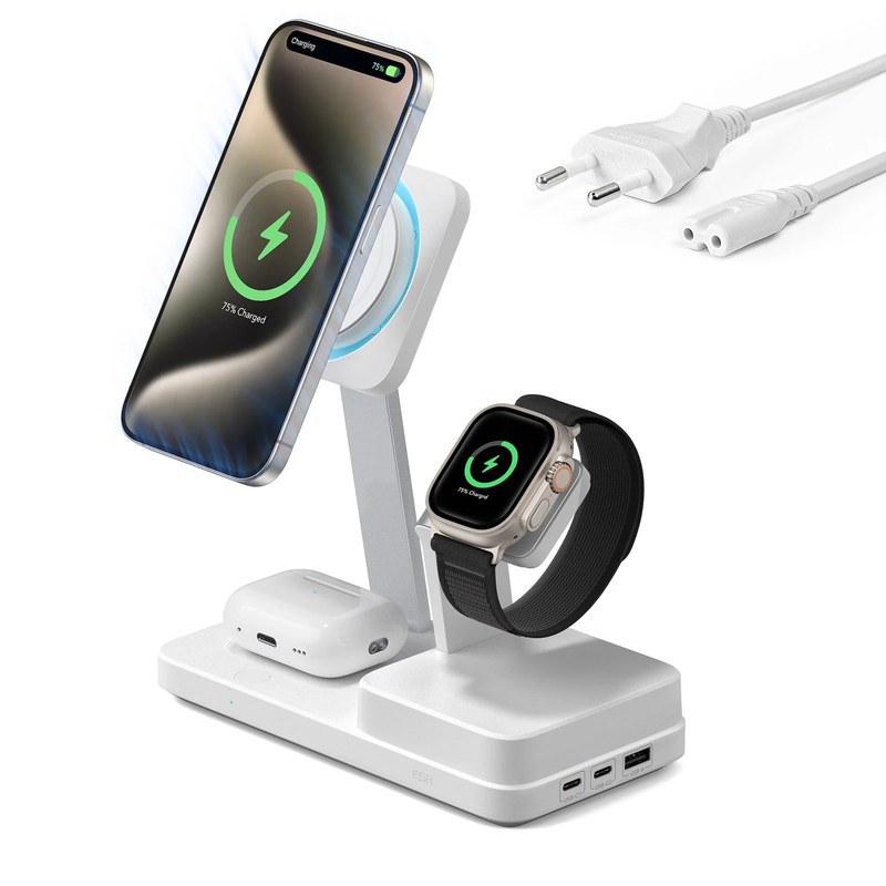 Dual-Sided Magnetic Wireless Power Bank 10000mAh Charge Two Phones (MagSafe-compatible alignment)